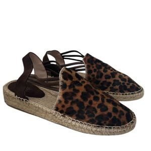 Picon Leopard Print Calf Hair Espadrille Sandals Shoes Women’s Size 8 Made Spain